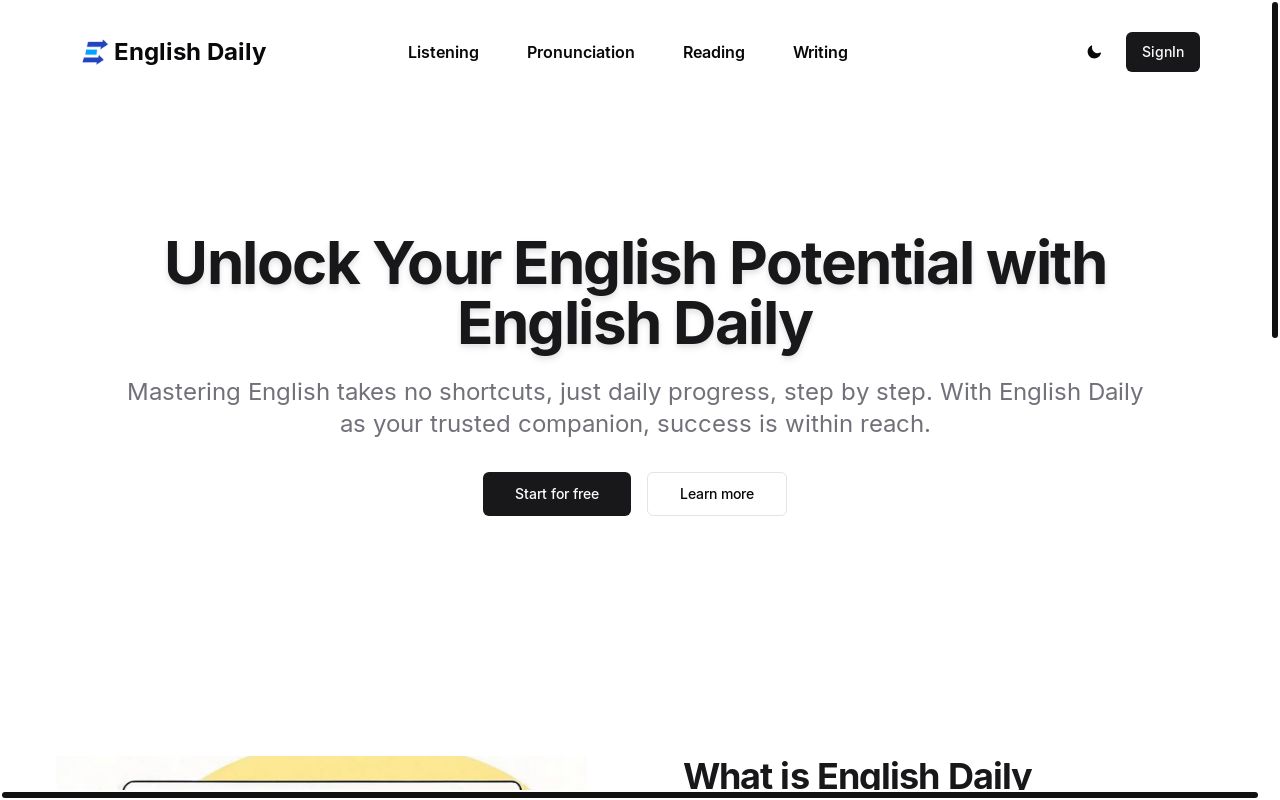 EnglishDaily 一款免费的每日英语学习网站