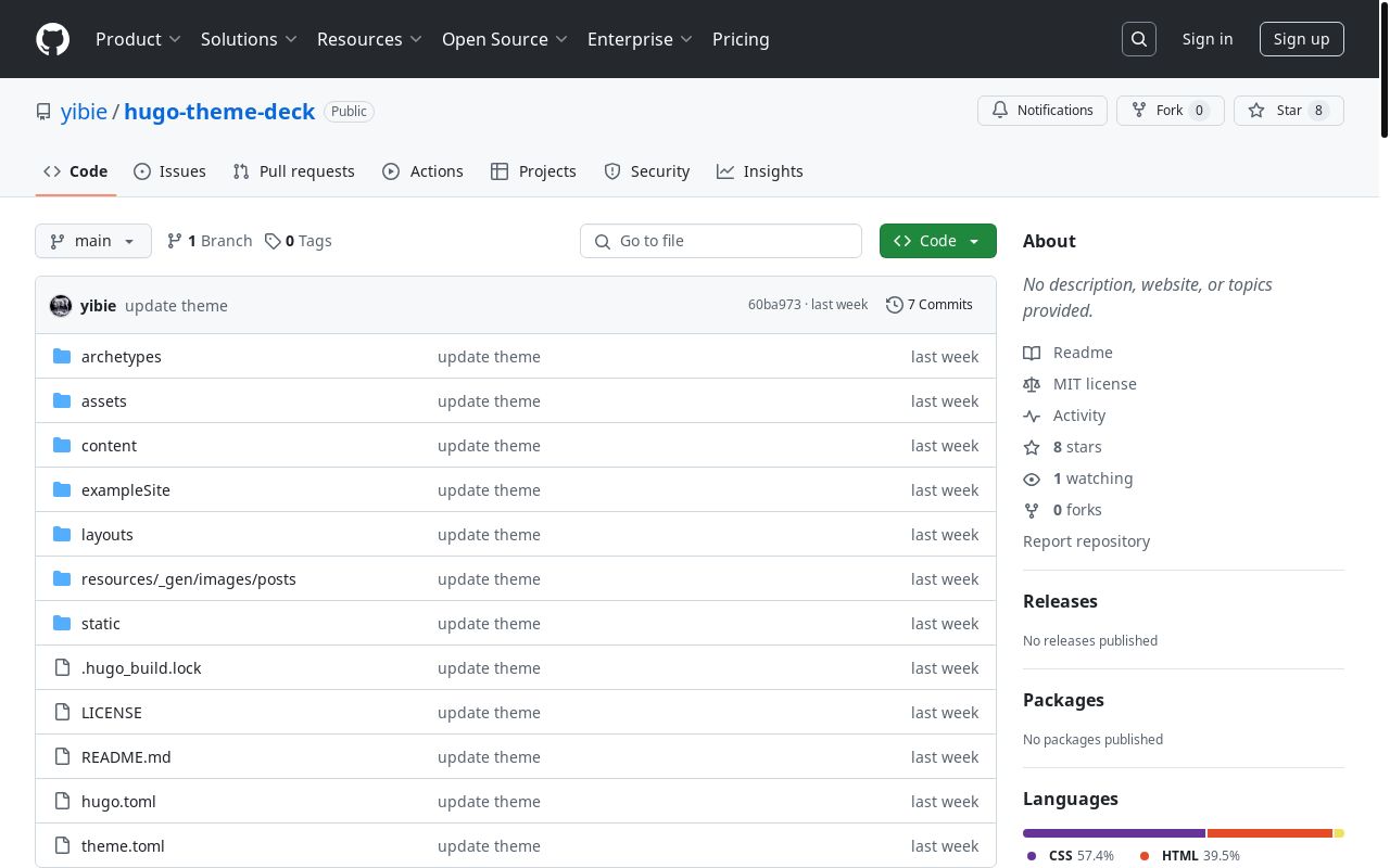 分享自己弄的一个 Hugo 主题: hugo-theme-deck