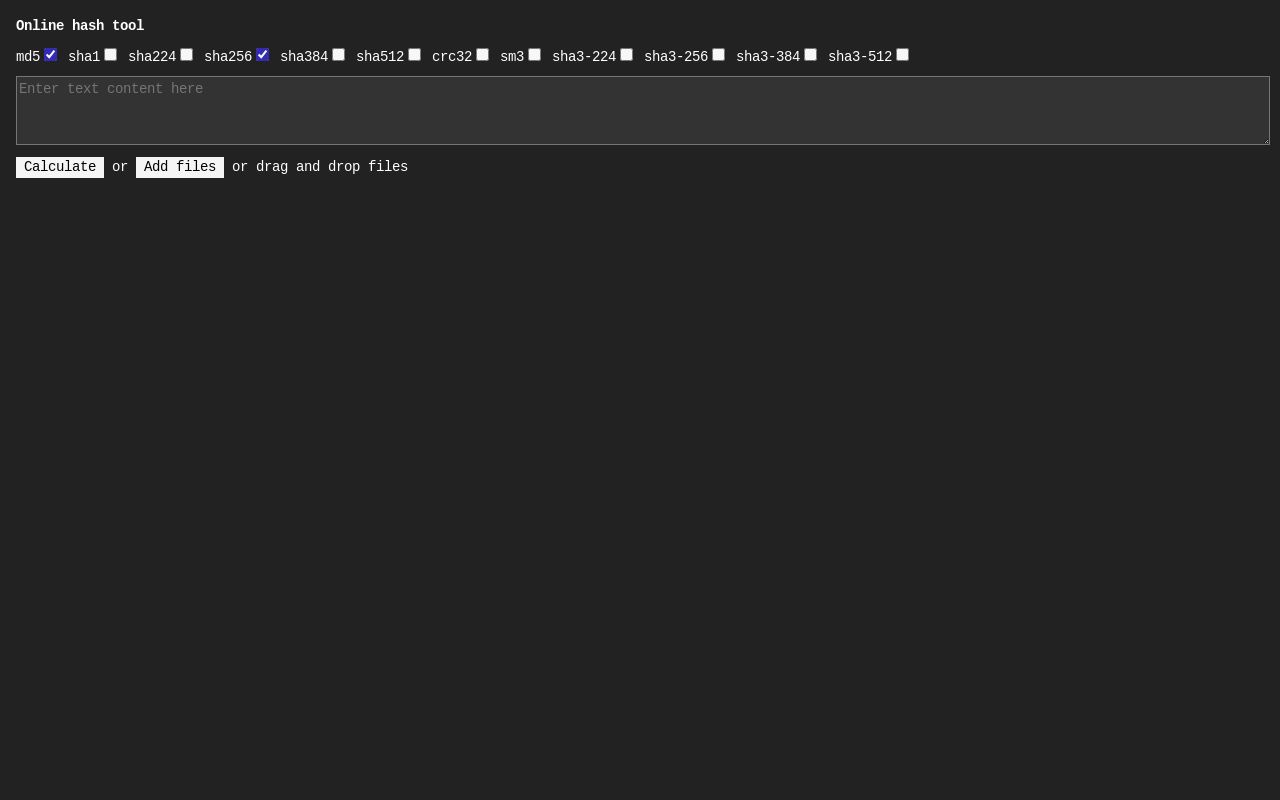 分享一个在线 HASH 计算的工具