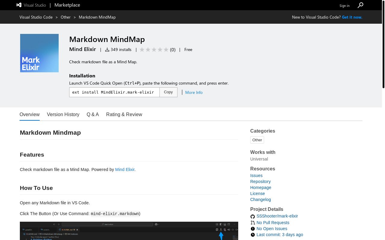 一个让你能用思维导图形式打开 markdown 的 vscode 插件