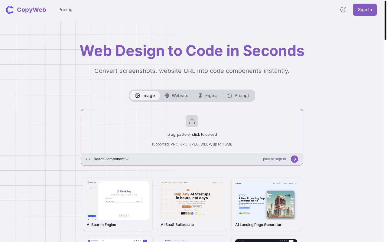 CopyWeb 一键复刻网页设计