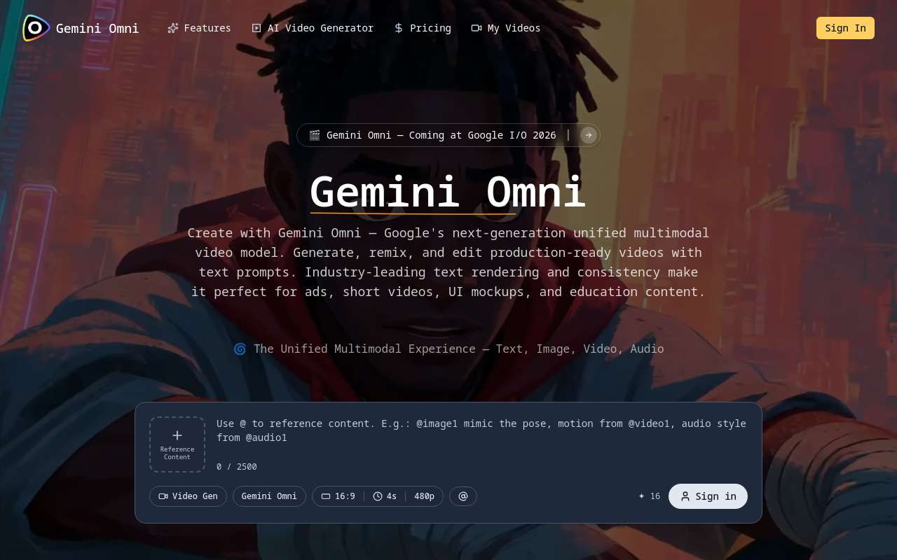 Google 最新视频模型 Gemini omni 已经发布,快来 gemini-omni.ai 免费体验吧