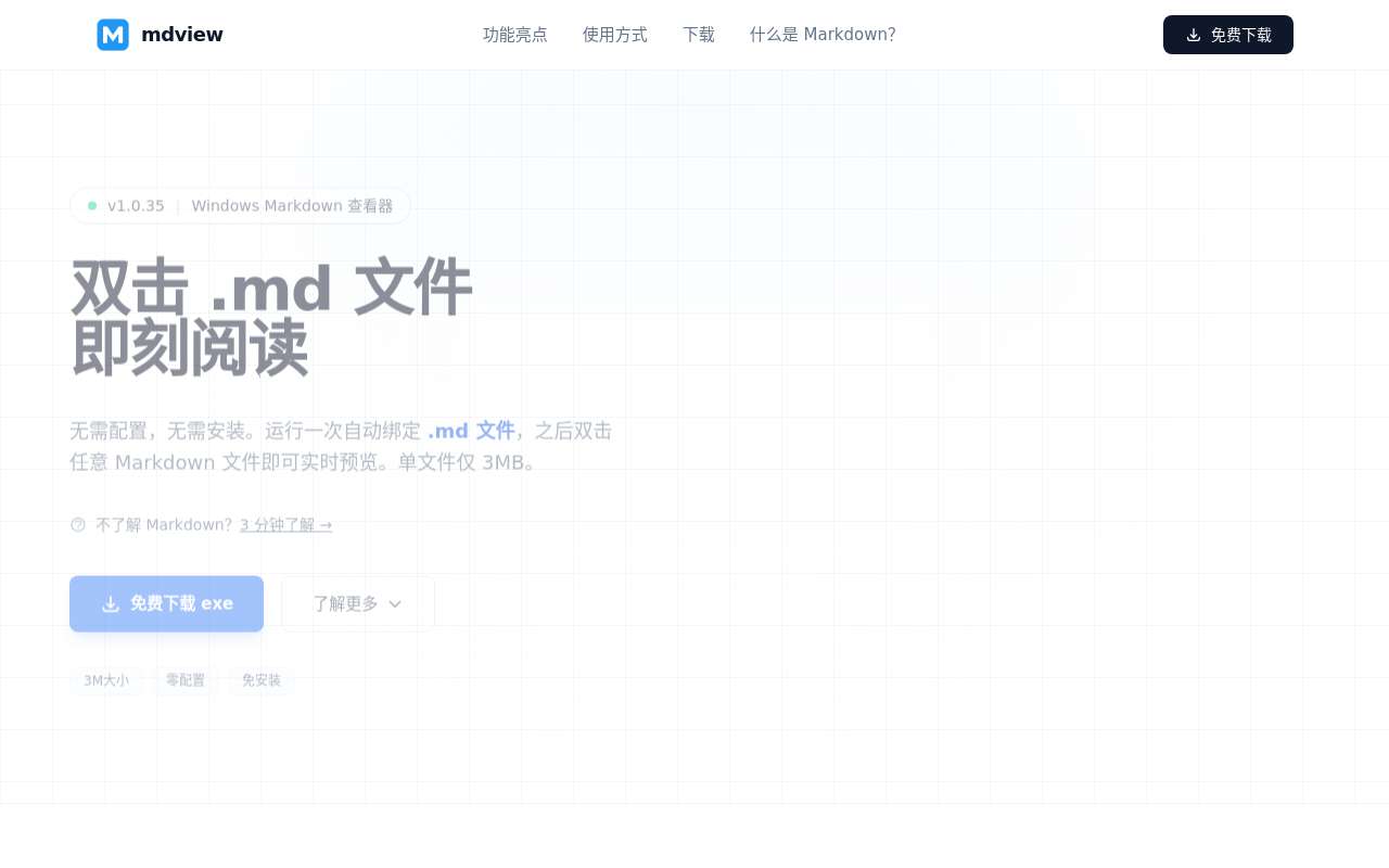写了一个 3MB 的 Markdown 预览小工具,双击 .md 直接看