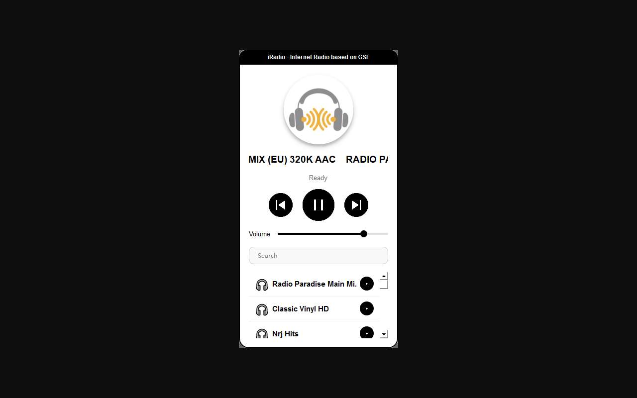 iRadio - 极简风格的网络电台播放器震撼发布,基于 GSF 框架