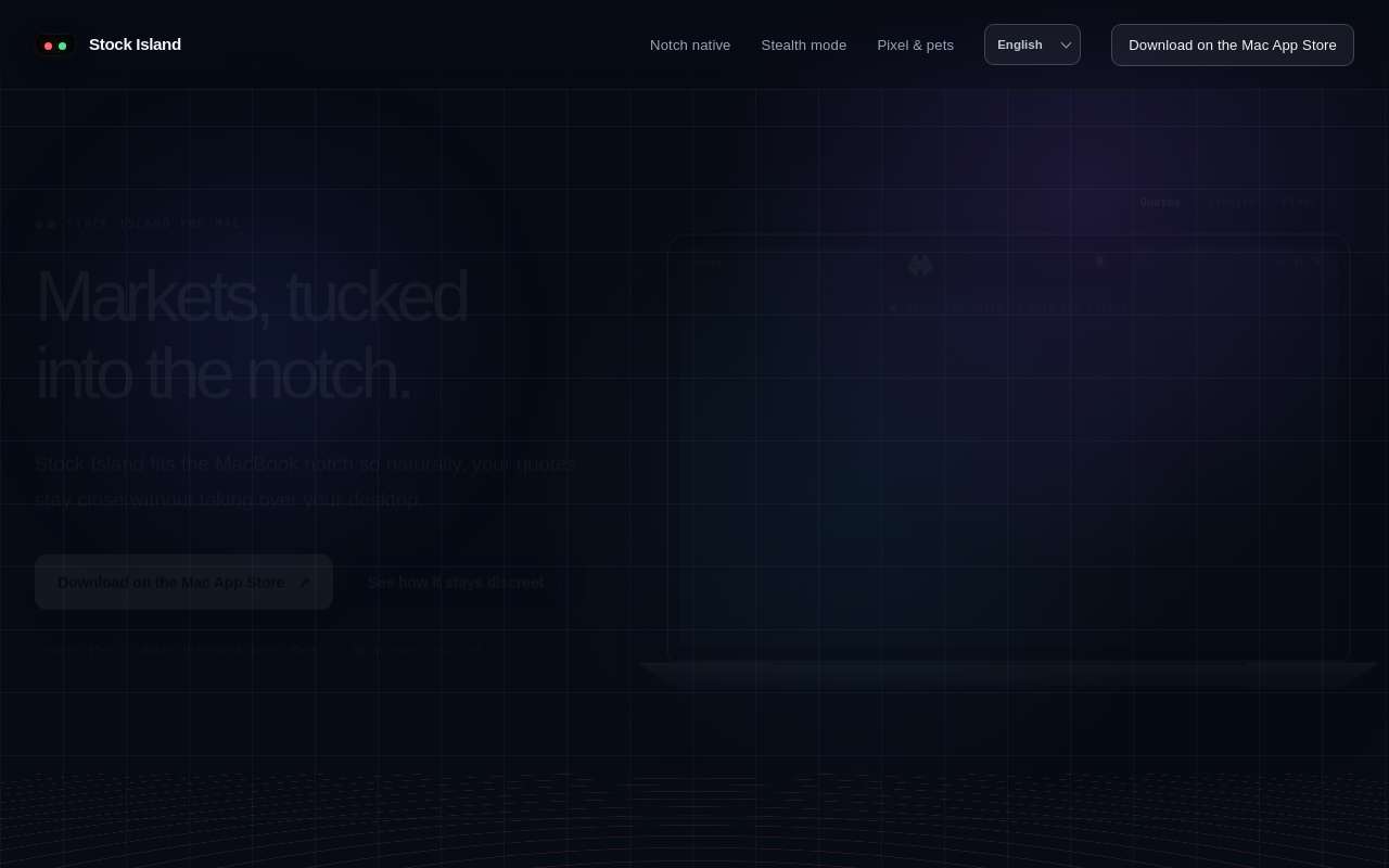 把股票行情放进了 MacBook 刘海里,开发了一个叫 Stock Island 的 mac app