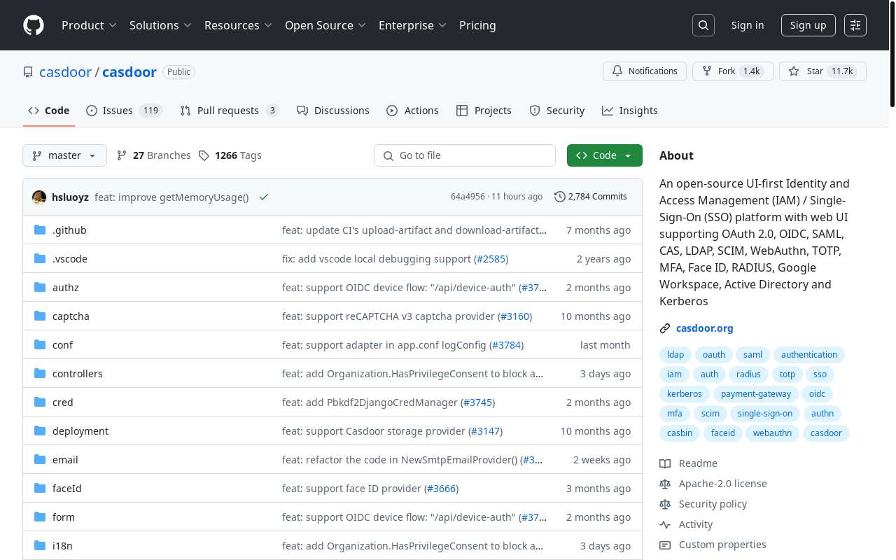 Casdoor: 具有 Web UI 界面的开源身份认证、单点登录平台,支持 GitHub、Gitee、QQ、微信、钉钉登录等